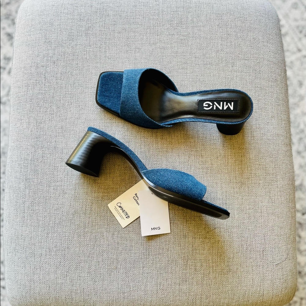 Mango Heeled Denim Sandals